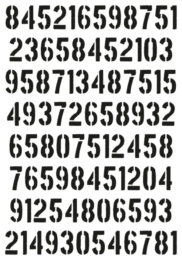 Stencil - Numerical (8x5 inch)